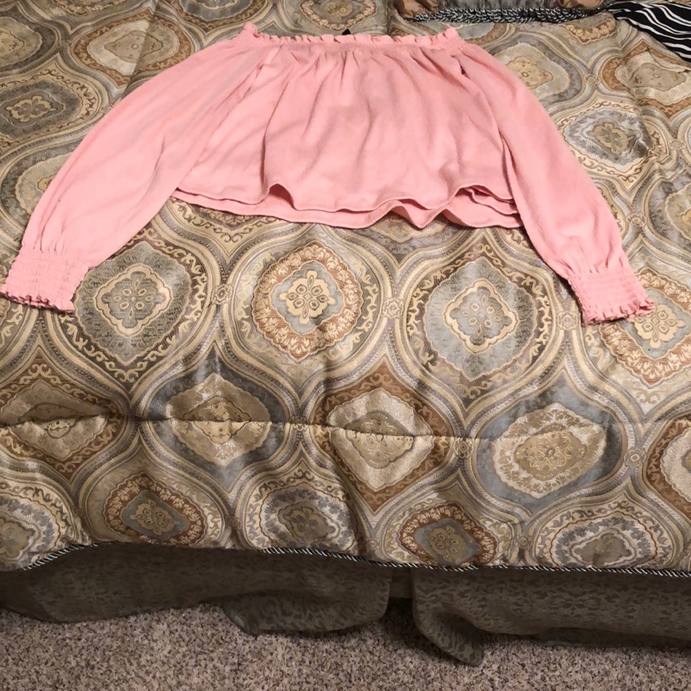 Light pink off the shoulder top